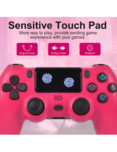 Controlador Inalámbrico PYMENA PS4 Rosa con Doble Vibración