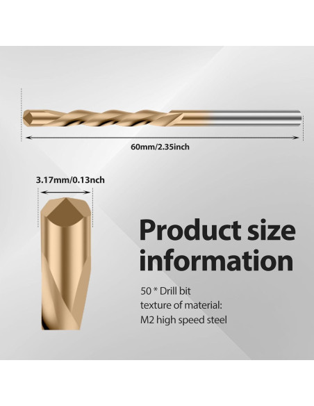 50 Brocas para Panel de Yeso SHASUXTING Acero M2 5.97 cm