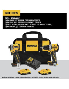 Kit Taladro/Atornillador Inalámbrico DEWALT DCK248D2 20V MAX XR 2