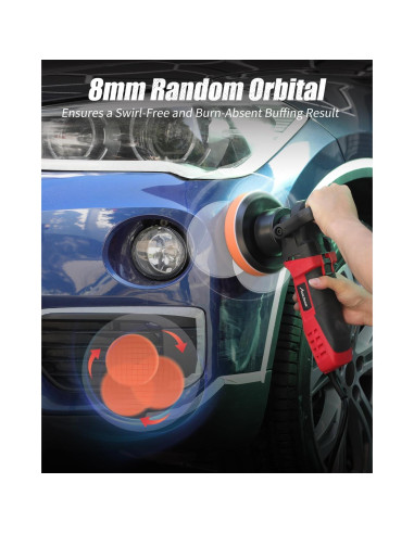 Pulidor Orbital Aleatorio AVID POWER 6" con 3 Almohadillas