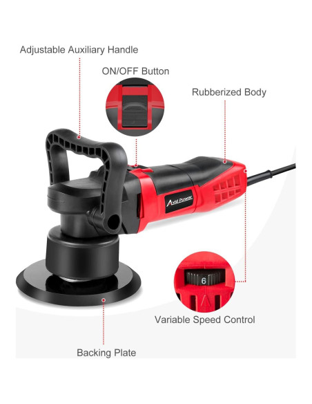 Pulidor Orbital Aleatorio AVID POWER 6" con 3 Almohadillas