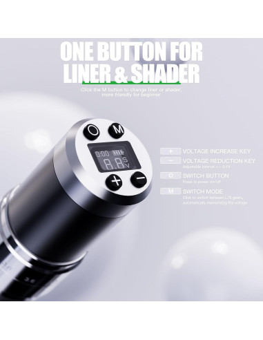 Máquina de Tatuaje Inalámbrica Dragonhawk YZBTD con 2 Baterías