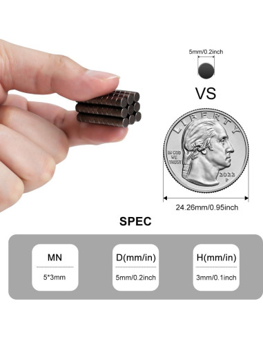Imanes Redondos Pequeños Neodimio Rhinocats 5x3mm 120pcs