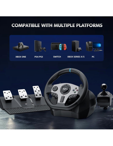 Volante de Carreras PXN V9 con Pedales y Palanca para PS4, PC, Xbox