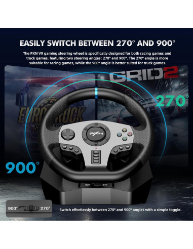 Volante de Carreras PXN V9 con Pedales y Palanca para PS4, PC, Xbox