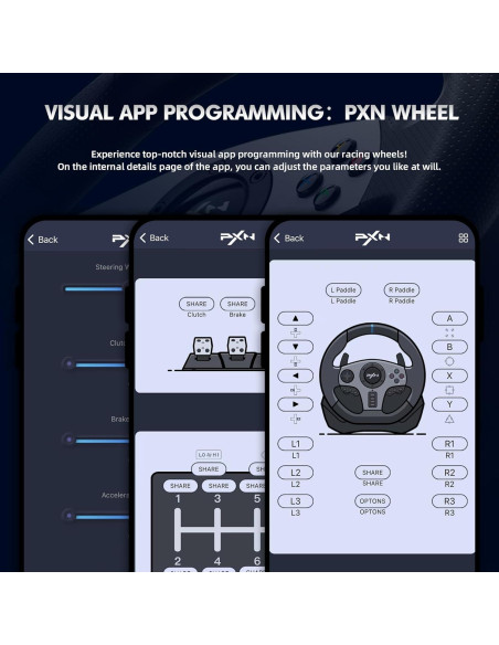 Volante de Carreras PXN V9 con Pedales y Palanca para PS4, PC, Xbox
