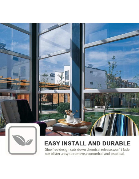 Película de Privacidad para Ventanas FILMGOO 30x218 cm Reflectante