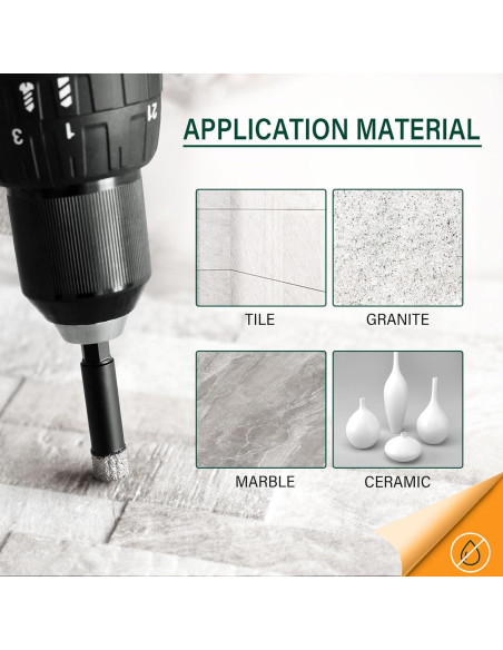 Broca de Núcleo Diamante 12.7mm ToolTrek para Cerámica y Granito Broca de Núcleo Diamante 12.7mm ToolTrek para Cerámica y Granito