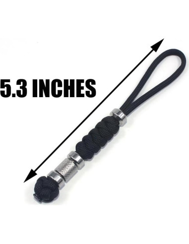 Paquete de 2 Lanyards Paracord Trufas 13.46 cm Negro