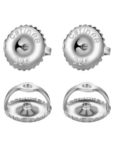 Respaldos de Aretes de Tornillo Catinee 2 Pares Plata 18K