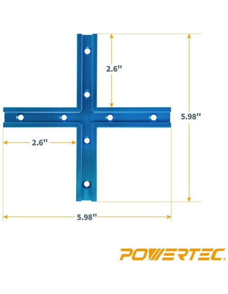 Kit de Intersección T-Track POWERTEC 71609V para Madera