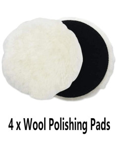 6 Pcs Almohadillas de Pulido de Lana IPELY 125mm con Adaptador M14 2