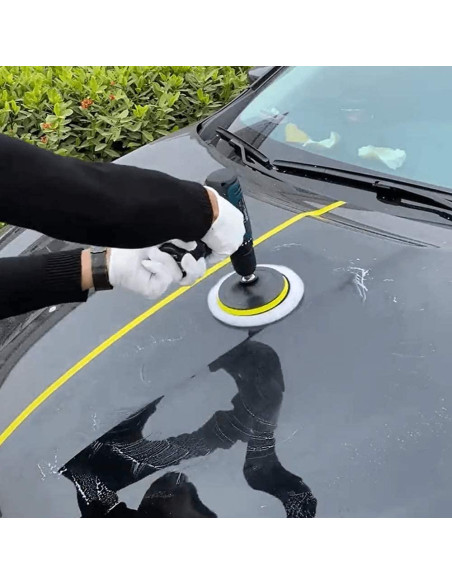 6 Pcs Almohadillas de Pulido de Lana IPELY 125mm con Adaptador M14