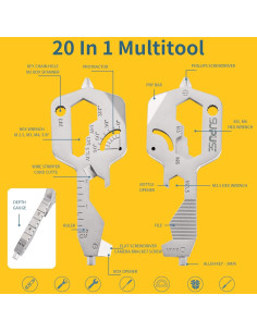 Multiherramienta de llavero 20 en 1 Supuse - Acero inoxidable 2