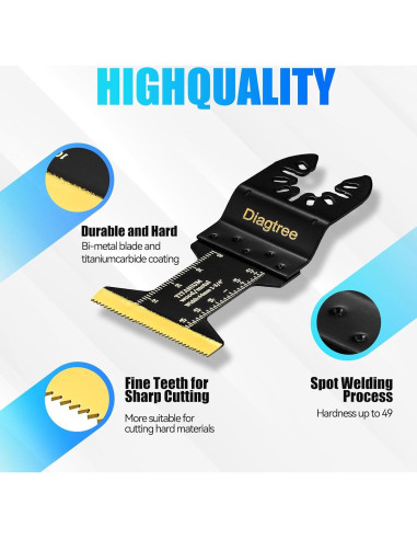 Hojas de sierra oscilante de titanio Diagtree 20 piezas para metal y madera