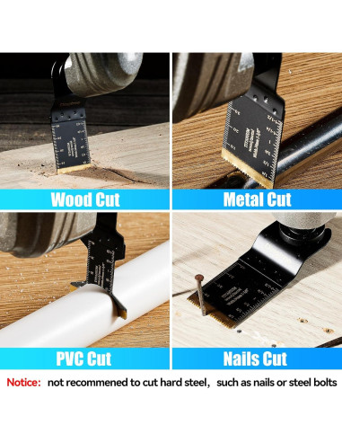 Hojas de sierra oscilante de titanio Diagtree 20 piezas para metal y madera