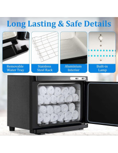 Armario Calentador de Toallas JXSDLIY 23L con Luz LED - Negro 2