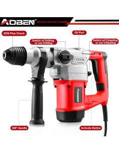 Martillo Perforador AOBEN 10A SDS-Plus 1100W con Brocas y Cinceles 2
