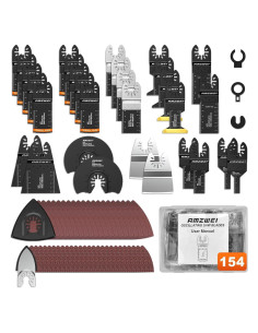 Kit de Hojas Oscilantes AMZWEI 154PCS para Herramientas Múltiples