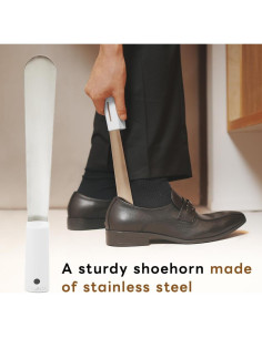 Cuchara para zapatos de acero inoxidable con mango de silicona 2