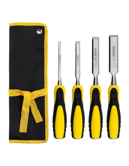 Juego de Cinceles de Madera DOWELL 4 Piezas con Bolsa