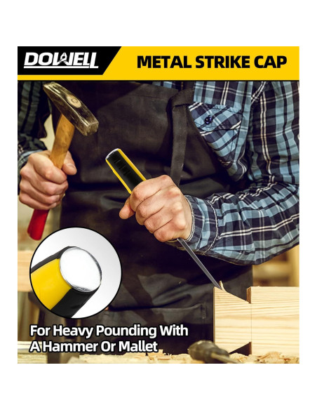 Juego de Cinceles de Madera DOWELL 4 Piezas con Bolsa