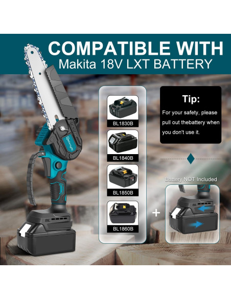 Mini Motosierra Inalámbrica QSDXNYDC 6" para Makita 18V