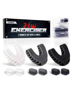Ejercitador de Mandíbula TEAWOO Set 9PCS 3 Niveles Resistencia