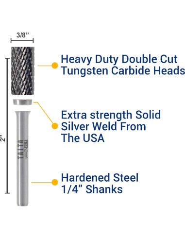 Fresa de Carburo TaitaTools 1/4" Doble Corte 10PCs
