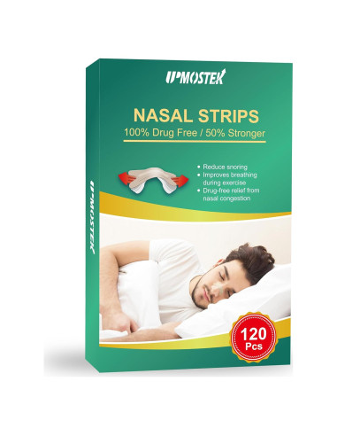 Tiras Nasales UPMOSTEK Anti Ronquidos 120 Unidades Alivio Congestión