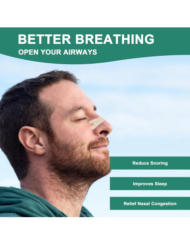 Tiras Nasales UPMOSTEK Anti Ronquidos 120 Unidades Alivio Congestión