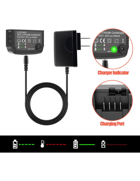 Paquete de 2 Baterías Li-ion 3000mAh 20V PEYESTEN con Cargador