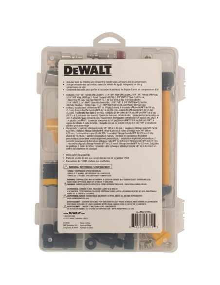 Kit de Acopladores y Enchufes DEWALT 25 Piezas Industrial