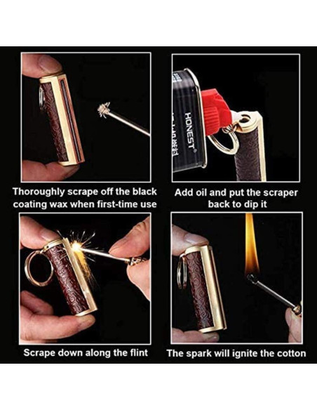 Mechero Permanente AMNSUNNARI Gris Recargable a Prueba de Agua Mechero Permanente AMNSUNNARI Gris Recargable a Prueba de Agua