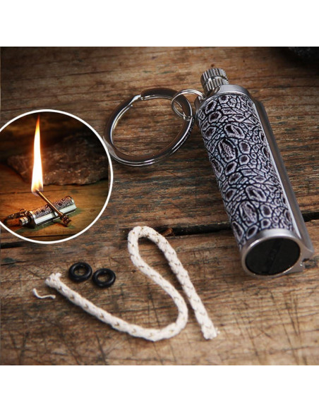 Mechero Permanente AMNSUNNARI Gris Recargable a Prueba de Agua Mechero Permanente AMNSUNNARI Gris Recargable a Prueba de Agua