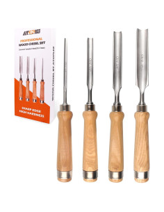 Juego de Cinceles de Madera ATOPLEE 4 Piezas 6-25mm