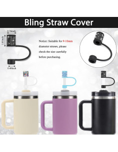 Juego de Accesorios para Taza Stanley 4Pcs Cubiertas de Paja 30/40oz 2
