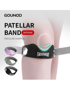 Correa de Silicona Ajustable GOUNOD para Tendinitis Patelar - 2-Pack Negro 2