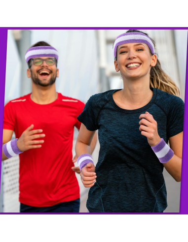 Conjunto de Muñequera y Diadema Eurzom 36 Pcs Neón