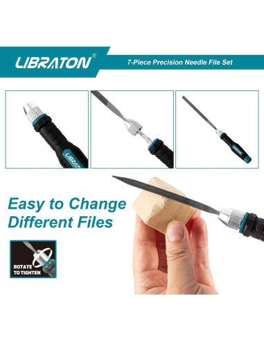 Juego de limas de aguja LIBRATON 6 piezas acero para carpintería