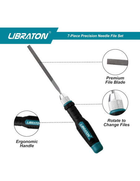 Juego de limas de aguja LIBRATON 6 piezas acero para carpintería