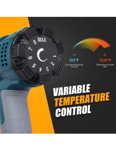 Pistola de Calor 2000W XPEOO con 5 Boquillas y Temperatura Ajustable 2