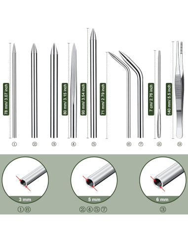 Set de Herramientas de Nudos Ferraycle 12 Pcs Paracord Verde