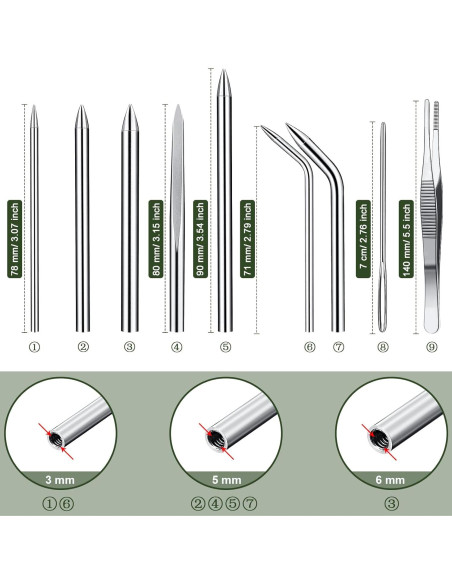 Set de Herramientas de Nudos Ferraycle 12 Pcs Paracord Verde