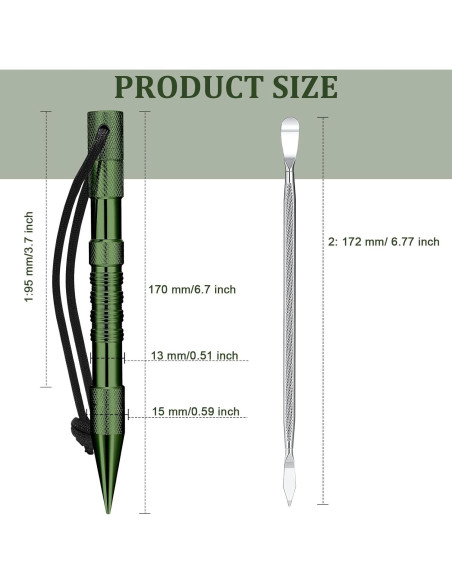 Set de Herramientas de Nudos Ferraycle 12 Pcs Paracord Verde