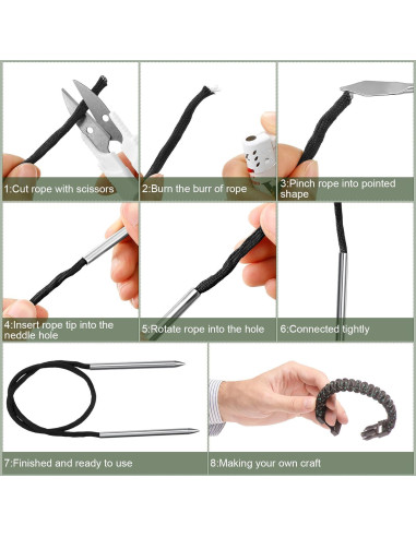 Set de Herramientas de Nudos Ferraycle 12 Pcs Paracord Verde