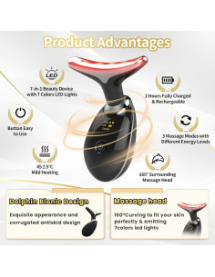 Masajeador Facial Portátil Li-Tek LED 7 Colores Cuidado Piel 2