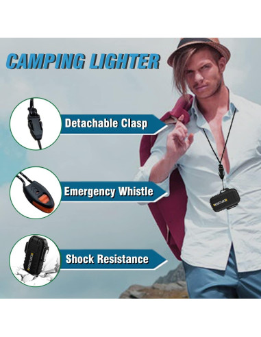 Encendedor Butano Recargable Jaerdhs Negro a Prueba de Viento