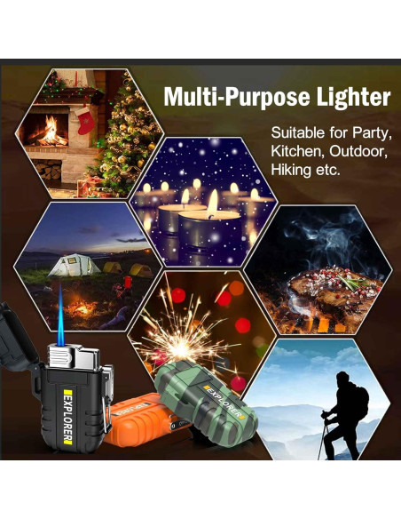 Encendedor Butano Recargable Jaerdhs Negro a Prueba de Viento