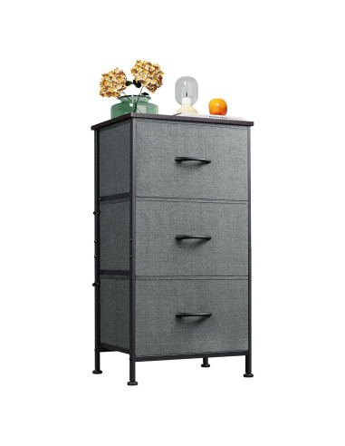 Cajonera WLIVE 3 Cajones Gris Oscuro, Almacenamiento Multifuncional